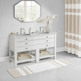 Reversible Cotton Bathroom Rug, Taupe