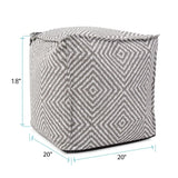 Outdoor Square Pouf Helm Pewter
