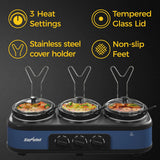 Triple Slow Cooker Buffet Servers and Warmer, 3*2.5 Quarts