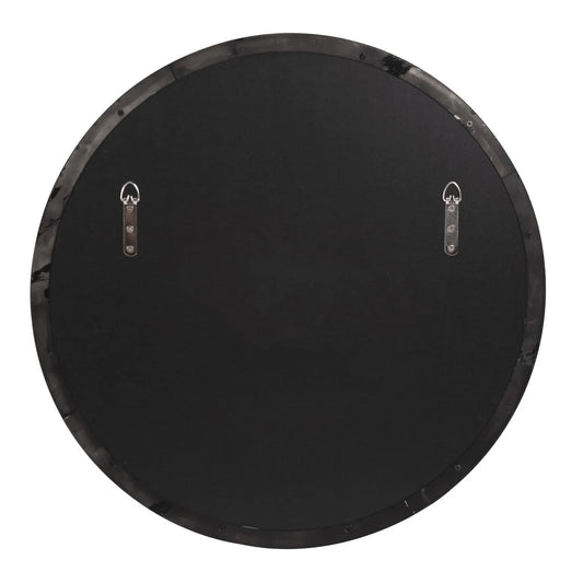 Van Buren Brushed Black Round Mirror