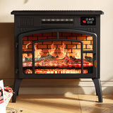 Freestanding Electric Fireplace Heater with Realistic 3D Fla