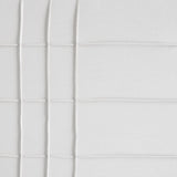 Grid Textured Soft Washed Pleated Comforter Set, White