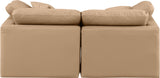 Indulge - Faux Leather 2 Piece Modular Sofa - Tan