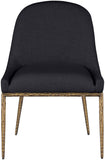 Ferro - Upholstered Dining Side Chair With Brushed Gold Legs