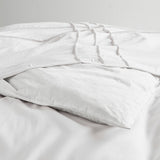 Grid Textured Soft Washed Pleated Comforter Set, White