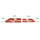 Saint Tropez Square Tray Set of 2 - Intense Rust