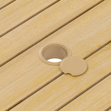 47.24" Acacia Wood Outdoor Dining Table with Umbrella Hole