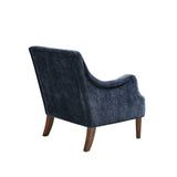 Armed Accent Chair with Tufted Back, Navy Blue