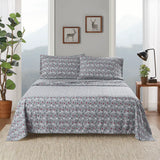 Wholesale Ski Jump Novelty Printed Soft Cotton Flannel Sheet Set, Grey