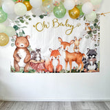 Woodland Baby Shower Photo Backdrop for Parties