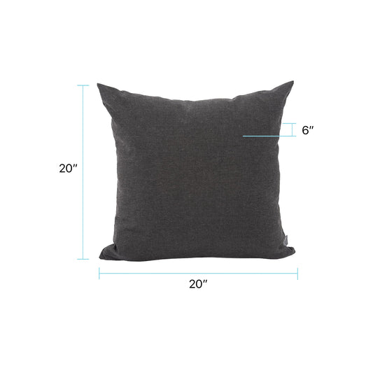 20 x 20 Pillow Seascape Charcoal