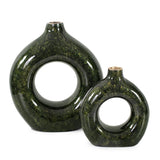 Renaldi Emerald Gold Round Vase- Tall