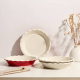 Kook Ceramic Deep Pie Dish 9 Inch Wave Edge