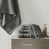 Turkish Cotton 6-Piece Bathroom Towel Set, Grey