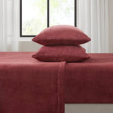 Micro Plush Solid Sheet Set, Burgundy