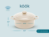 Kook Mini Ceramic Casserole Dishes with Lids, 4-Pack