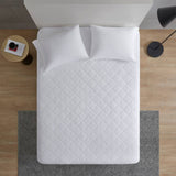 Cotton Percale Quilted Mattress Pad, White