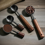 Walnut Handle Coffee Scoop Stainless Steel Spoon