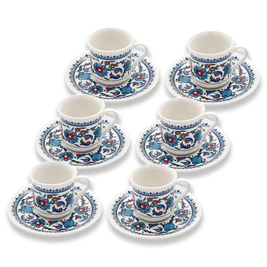 Handmade Porcelain Turkish Coffee Cup & Saucer Set