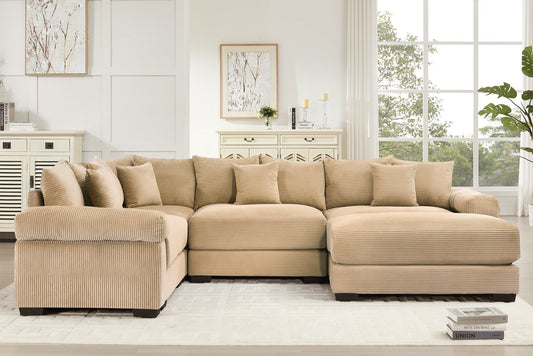 DESEO 117" Sectional Sofa with Ottoman