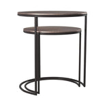 Copper Metal Round Nesting Table Set