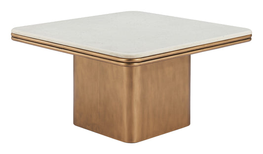 Cher Coffee Table White & Brass