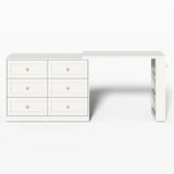 Wholesale Makeup Vanity Desk with 6 Drawers, Extendable corner Vanity