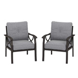 2 Pieces Outdoor Single Sofa, Patio Metal Armchair