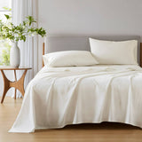 Wholesale 4-Piece 144TC 100% Cotton Solid Sheet Set, Ivory