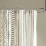 Aztec Chenille Tufted Shower Curtain, Ivory