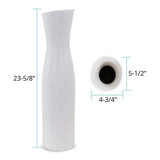 Larek Asymmetrical White Contemporary Ceramic Tall Vase