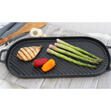 Chasseur French Oval Cast Iron Grill Pan 18-inch Black