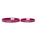 Saint Tropez Round Tray Set of 2 - Fuchsia