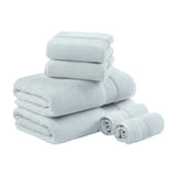 Turkish Cotton 6-Piece Bathroom Towel Set, Sky Blue