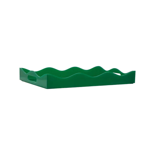 Spangle Scalloped Tray Green