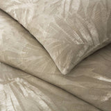 Stone-Washed Leaf Patterned Jacquard Duvet Set, Linen