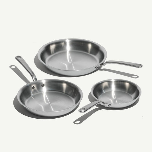 MADE IN Stainless Clad Frying Pan Set