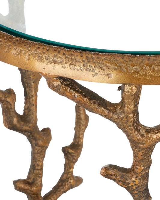 Coral Brass Accent Table