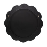 Kushi Round Scalloped Edge Mirror in Glossy Burgundy