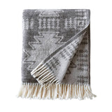 Wholesale Jacquard Patterned Cotton Blend Throw, Grey Aztec
