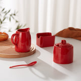 Kook Ceramic Sugar Bowl & Creamer Set, White