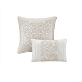 Embroidered Floral 8-Piece Comforter Set, Beige
