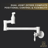 Marca 360-Degree 24 in. Wall Mounted Pot Filler with Dual Swivel