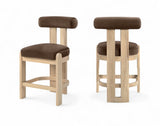 Arienzo - Velvet Performance Fabric Upholstered Counter Stool (Set of 2)