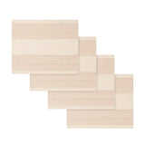 French Home Set of 4 Cream and Tan Striped Placemats