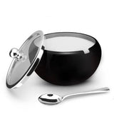 Kook Large Stainless Steel Sugar Bowl, Lid & Spoon