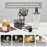 Mixora 6 Piece Stainless Steel Cocktail Shaker Set
