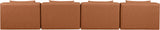 Cube - Modular 4 Piece Armless Sofa - Cognac
