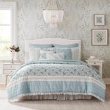 Shabby Chic 9-Piece Comforter/DuveSett Cover , Blue