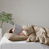 Soft Washed Pinch Pleat Comforter, Khaki